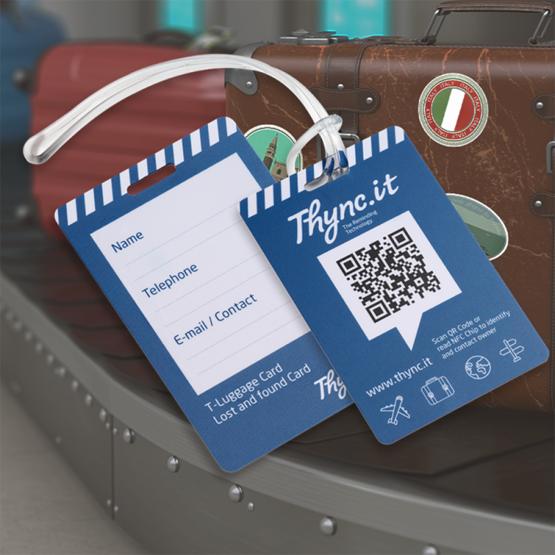 Luggage Tag with QR Code & NFC | Digital Luggage ID | DynaTag