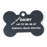 Aluminium bone-shaped dog tag with laser engraving