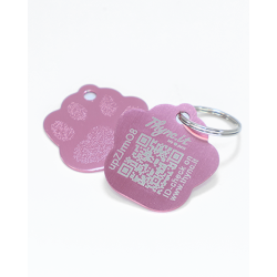 Tiermarke Aluminium Pfote mit QR-Code für Hunde und Katzen