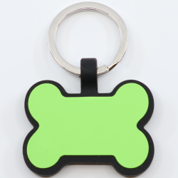 Silicone bone-shaped dog tag with laser engraving