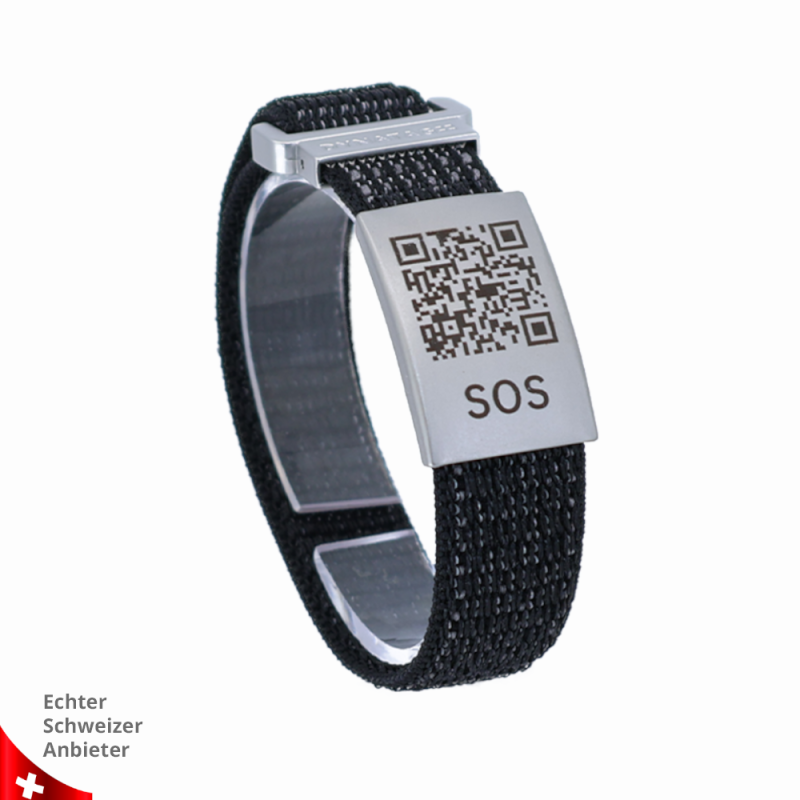 Textile Medical ID Bracelet with QR Code | Swiss Data Platform