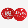 Médaille ronde pour animal en aluminium avec code QR et gravure laser
