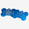 SOS Pet Tag Aluminium Bone with QR Code & Laser Engraving Personalized