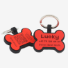 Hundemarke in Knochenform aus Silikon mit QR-Code und Lasergravur