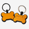Médaille pour chien en forme d’os en silicone avec gravure laser