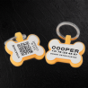 Fluorescent silicone bone-shaped dog tag with QR code and laser engraving