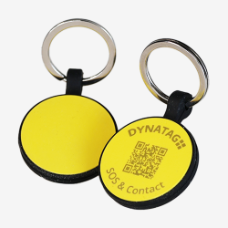 Ronde dierenpenning van siliconen met QR-code