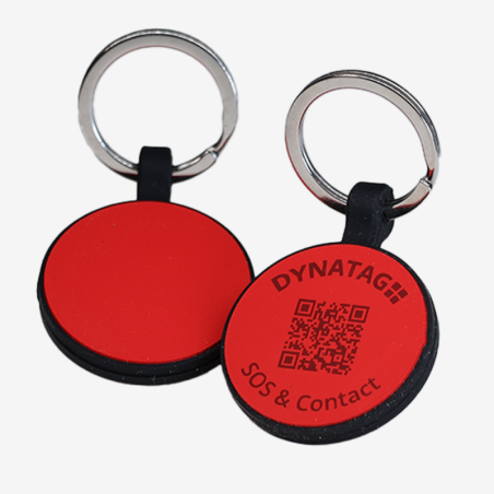 Silicone round pet tag with QR code