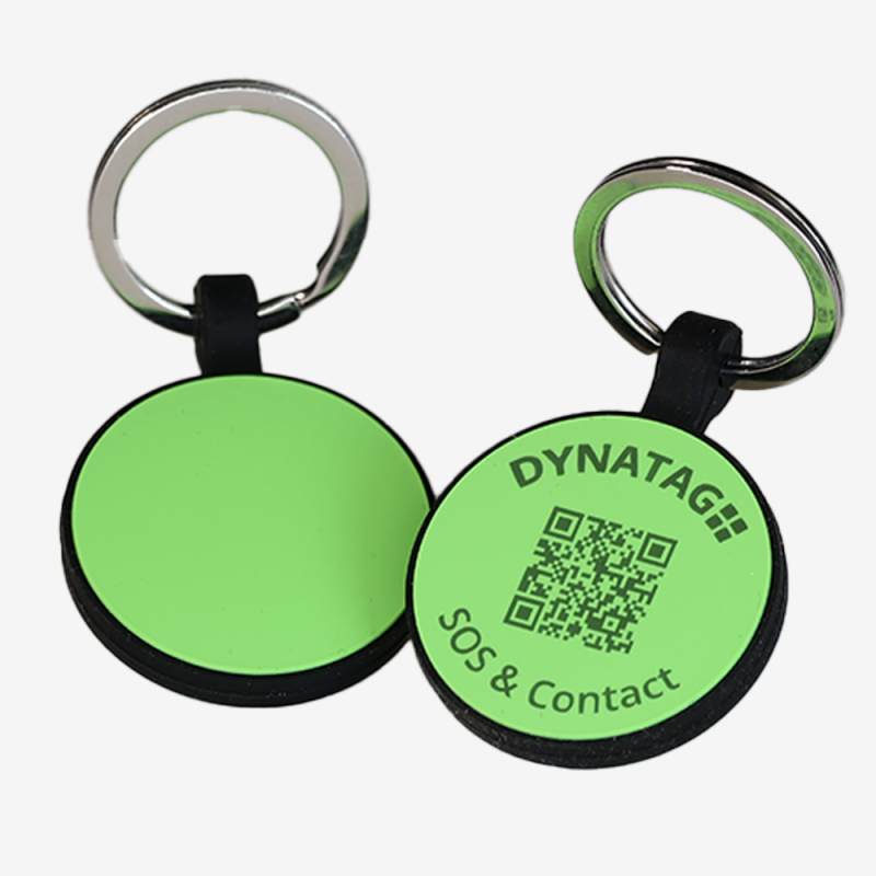 Ronde dierenpenning van siliconen met QR-code