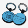 Médaille ronde pour animal en silicone avec code QR et gravure laser