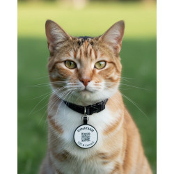 Médaille ronde pour animal en silicone avec code QR